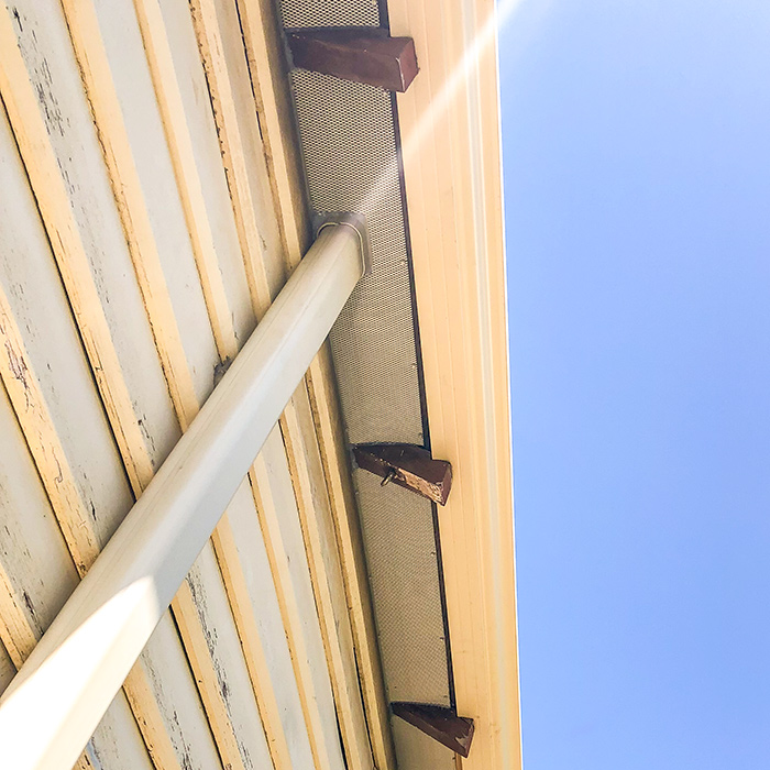  Gutter Guard mesh protection under eaves. 