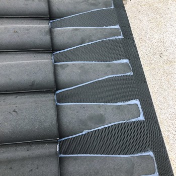  Gutter Guard mesh protection on a Swiss tiled roof 