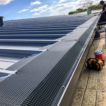  Gutter Guard mesh protection on a Klip-Lok roof 